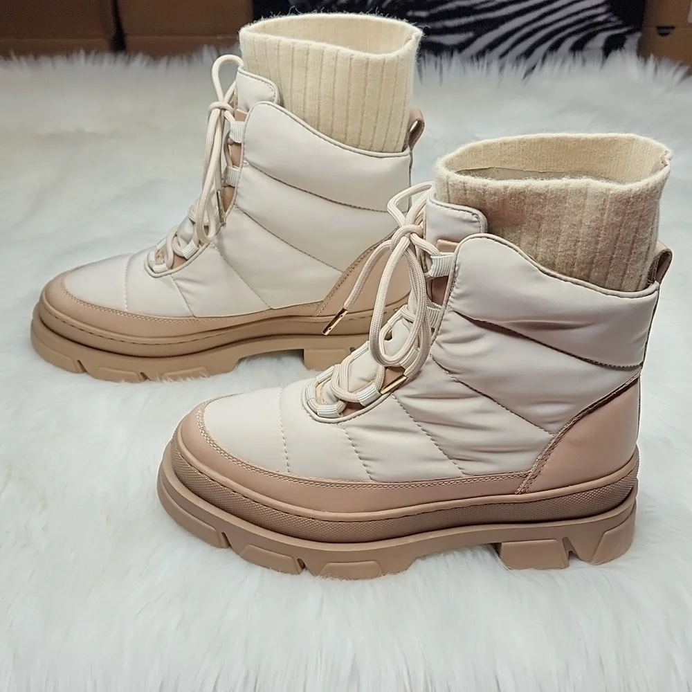 Sam Edelman Tabitha Leather Winter Boots Moonbeam
